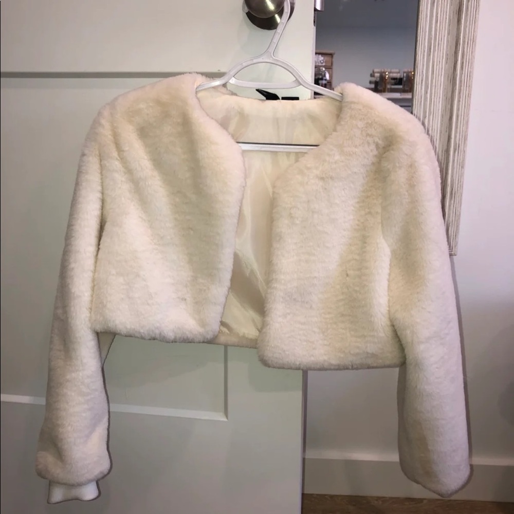 White cropped jacket